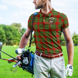 Scottish Grierson Tartan Mens Polo Shirt with Family Crest Scottish Polo Shirt Scottish Plaid Tartan Plaid - ScotsTee - scotstee.com