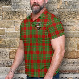 Scottish Grierson Tartan Mens Polo Shirt with Family Crest Scottish Polo Shirt Scottish Plaid Tartan Plaid - ScotsTee - scotstee.com