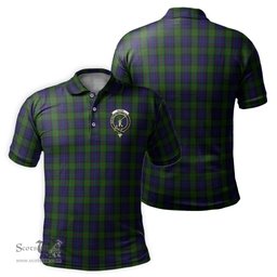 Scottish Gunn Tartan Mens Polo Shirt with Family Crest Scottish Polo Shirt Scottish Plaid Tartan Plaid - ScotsTee - scotstee.com