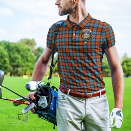 Scottish MacLachlan Ancient Tartan Mens Polo Shirt with Family Crest Scottish Polo Shirt Scottish Plaid Tartan Plaid - ScotsTee - scotstee.com
