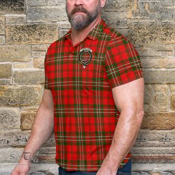 Scottish Langlands Tartan Mens Polo Shirt with Family Crest Scottish Polo Shirt Scottish Plaid Tartan Plaid - ScotsTee - scotstee.com