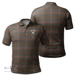 Scottish Kennedy Weathered Tartan Mens Polo Shirt with Family Crest Scottish Polo Shirt Scottish Plaid Tartan Plaid - ScotsTee - scotstee.com