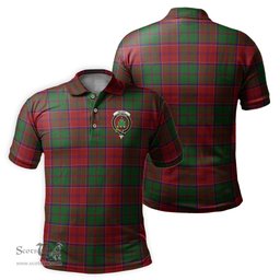 Scottish Grant Tartan Mens Polo Shirt with Family Crest Scottish Polo Shirt Scottish Plaid Tartan Plaid - ScotsTee - scotstee.com