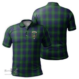 Scottish Hamilton Green Hunting Tartan Mens Polo Shirt with Family Crest Scottish Polo Shirt Scottish Plaid Tartan Plaid - ScotsTee - scotstee.com