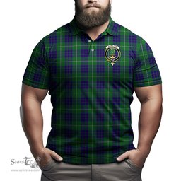 Scottish Hamilton Green Hunting Tartan Mens Polo Shirt with Family Crest Scottish Polo Shirt Scottish Plaid Tartan Plaid - ScotsTee - scotstee.com