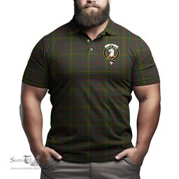 Scottish Hall Tartan Mens Polo Shirt with Family Crest Scottish Polo Shirt Scottish Plaid Tartan Plaid - ScotsTee - scotstee.com