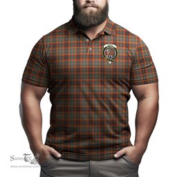 Scottish Innes Ancient Tartan Mens Polo Shirt with Family Crest Scottish Polo Shirt Scottish Plaid Tartan Plaid - ScotsTee - scotstee.com