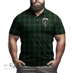 Scottish Gunn Logan Tartan Mens Polo Shirt with Family Crest Scottish Polo Shirt Scottish Plaid Tartan Plaid - ScotsTee - scotstee.com