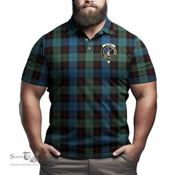 Scottish Guthrie Tartan Mens Polo Shirt with Family Crest Scottish Polo Shirt Scottish Plaid Tartan Plaid - ScotsTee - scotstee.com