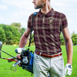 Scottish MacFarlane Dress Tartan Mens Polo Shirt with Family Crest Scottish Polo Shirt Scottish Plaid Tartan Plaid - ScotsTee - scotstee.com
