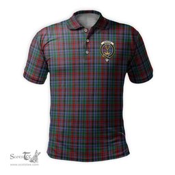 Scottish Gordon Red Tartan Mens Polo Shirt with Family Crest Scottish Polo Shirt Scottish Plaid Tartan Plaid - ScotsTee - scotstee.com