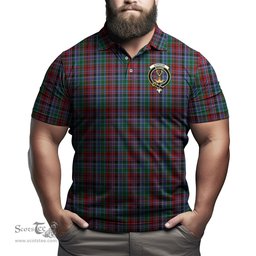 Scottish Gordon Red Tartan Mens Polo Shirt with Family Crest Scottish Polo Shirt Scottish Plaid Tartan Plaid - ScotsTee - scotstee.com
