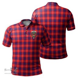 Scottish Hamilton Modern Tartan Mens Polo Shirt with Family Crest Scottish Polo Shirt Scottish Plaid Tartan Plaid - ScotsTee - scotstee.com