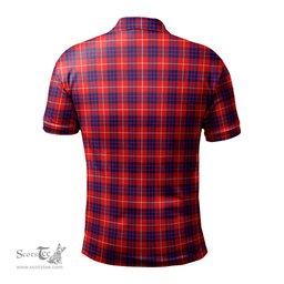 Scottish Hamilton Modern Tartan Mens Polo Shirt with Family Crest Scottish Polo Shirt Scottish Plaid Tartan Plaid - ScotsTee - scotstee.com
