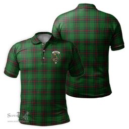 Scottish Kinloch Tartan Mens Polo Shirt with Family Crest Scottish Polo Shirt Scottish Plaid Tartan Plaid - ScotsTee - scotstee.com