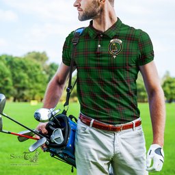 Scottish Kinloch Tartan Mens Polo Shirt with Family Crest Scottish Polo Shirt Scottish Plaid Tartan Plaid - ScotsTee - scotstee.com