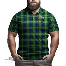 Scottish Learmonth Tartan Mens Polo Shirt with Family Crest Scottish Polo Shirt Scottish Plaid Tartan Plaid - ScotsTee - scotstee.com