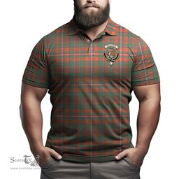 Scottish MacKinnon Ancient Tartan Mens Polo Shirt with Family Crest Scottish Polo Shirt Scottish Plaid Tartan Plaid - ScotsTee - scotstee.com