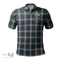 Scottish Gordon Dress Tartan Mens Polo Shirt with Family Crest Scottish Polo Shirt Scottish Plaid Tartan Plaid - ScotsTee - scotstee.com