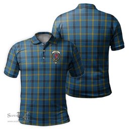 Scottish Laing Tartan Mens Polo Shirt with Family Crest Scottish Polo Shirt Scottish Plaid Tartan Plaid - ScotsTee - scotstee.com
