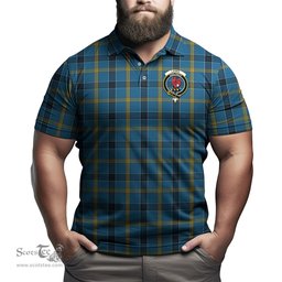 Scottish Laing Tartan Mens Polo Shirt with Family Crest Scottish Polo Shirt Scottish Plaid Tartan Plaid - ScotsTee - scotstee.com