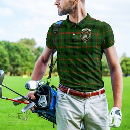 Scottish Kincaid Modern Tartan Mens Polo Shirt with Family Crest Scottish Polo Shirt Scottish Plaid Tartan Plaid - ScotsTee - scotstee.com
