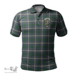 Scottish MacDowall Tartan Mens Polo Shirt with Family Crest Scottish Polo Shirt Scottish Plaid Tartan Plaid - ScotsTee - scotstee.com