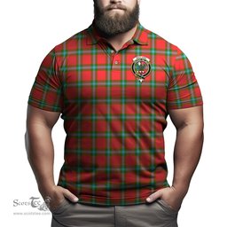 Scottish MacLaine of Loch Buie Tartan Mens Polo Shirt with Family Crest Scottish Polo Shirt Scottish Plaid Tartan Plaid - ScotsTee - scotstee.com