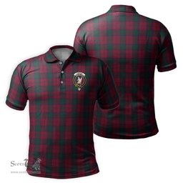 Scottish Lindsay Tartan Mens Polo Shirt with Family Crest Scottish Polo Shirt Scottish Plaid Tartan Plaid - ScotsTee - scotstee.com