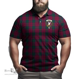 Scottish Lindsay Tartan Mens Polo Shirt with Family Crest Scottish Polo Shirt Scottish Plaid Tartan Plaid - ScotsTee - scotstee.com