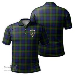 Scottish Jamieson Tartan Mens Polo Shirt with Family Crest Scottish Polo Shirt Scottish Plaid Tartan Plaid - ScotsTee - scotstee.com