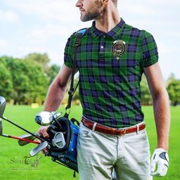 Scottish Graham of Menteith Modern Tartan Mens Polo Shirt with Family Crest Scottish Polo Shirt Scottish Plaid Tartan Plaid - ScotsTee - scotstee.com