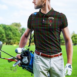 Scottish MacDuff Hunting Tartan Mens Polo Shirt with Family Crest Scottish Polo Shirt Scottish Plaid Tartan Plaid - ScotsTee - scotstee.com