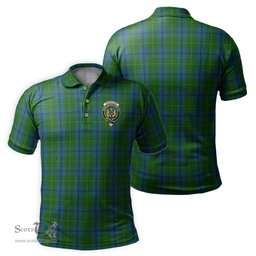 Scottish Johnstone-Johnston Tartan Mens Polo Shirt with Family Crest Scottish Polo Shirt Scottish Plaid Tartan Plaid - ScotsTee - scotstee.com