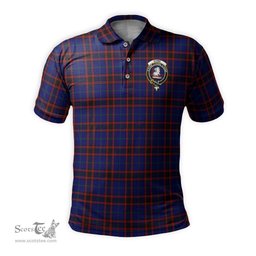 Scottish Home Modern Tartan Mens Polo Shirt with Family Crest Scottish Polo Shirt Scottish Plaid Tartan Plaid - ScotsTee - scotstee.com