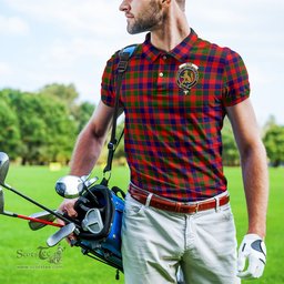 Scottish Gow Modern Tartan Mens Polo Shirt with Family Crest Scottish Polo Shirt Scottish Plaid Tartan Plaid - ScotsTee - scotstee.com
