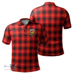 Scottish MacIver Modern Tartan Mens Polo Shirt with Family Crest Scottish Polo Shirt Scottish Plaid Tartan Plaid - ScotsTee - scotstee.com