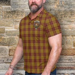 Scottish MacMillan Dress Tartan Mens Polo Shirt with Family Crest Scottish Polo Shirt Scottish Plaid Tartan Plaid - ScotsTee - scotstee.com