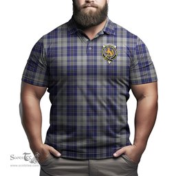 Scottish MacPherson Dress Blue Tartan Mens Polo Shirt with Family Crest Scottish Polo Shirt Scottish Plaid Tartan Plaid - ScotsTee - scotstee.com