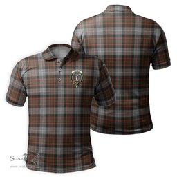 Scottish MacRae Hunting Weathered Tartan Mens Polo Shirt with Family Crest Scottish Polo Shirt Scottish Plaid Tartan Plaid - ScotsTee - scotstee.com