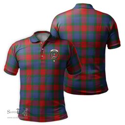 Scottish Mar Tartan Mens Polo Shirt with Family Crest Scottish Polo Shirt Scottish Plaid Tartan Plaid - ScotsTee - scotstee.com