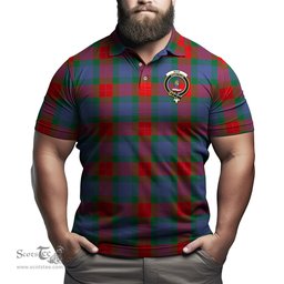 Scottish Mar Tartan Mens Polo Shirt with Family Crest Scottish Polo Shirt Scottish Plaid Tartan Plaid - ScotsTee - scotstee.com