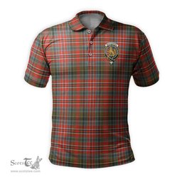 Scottish MacPherson Weathered Tartan Mens Polo Shirt with Family Crest Scottish Polo Shirt Scottish Plaid Tartan Plaid - ScotsTee - scotstee.com