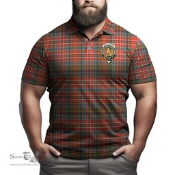 Scottish MacPherson Weathered Tartan Mens Polo Shirt with Family Crest Scottish Polo Shirt Scottish Plaid Tartan Plaid - ScotsTee - scotstee.com