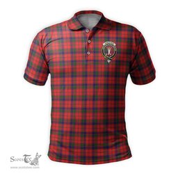 Scottish Robertson Modern Tartan Mens Polo Shirt with Family Crest Scottish Polo Shirt Scottish Plaid Tartan Plaid - ScotsTee - scotstee.com