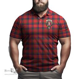 Scottish Robertson Modern Tartan Mens Polo Shirt with Family Crest Scottish Polo Shirt Scottish Plaid Tartan Plaid - ScotsTee - scotstee.com