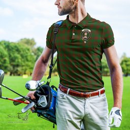 Scottish Menzies Tartan Mens Polo Shirt with Family Crest Scottish Polo Shirt Scottish Plaid Tartan Plaid - ScotsTee - scotstee.com
