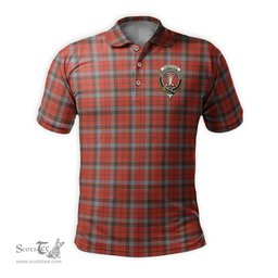 Scottish Robertson Weathered Tartan Mens Polo Shirt with Family Crest Scottish Polo Shirt Scottish Plaid Tartan Plaid - ScotsTee - scotstee.com