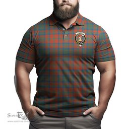 Scottish Matheson Ancient Tartan Mens Polo Shirt with Family Crest Scottish Polo Shirt Scottish Plaid Tartan Plaid - ScotsTee - scotstee.com