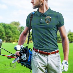 Scottish Montgomery Ancient Tartan Mens Polo Shirt with Family Crest Scottish Polo Shirt Scottish Plaid Tartan Plaid - ScotsTee - scotstee.com